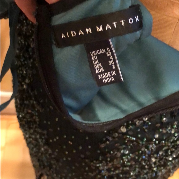 Alden Mattix Sequence Halter Dress Emerald Green - Picture 5 of 6